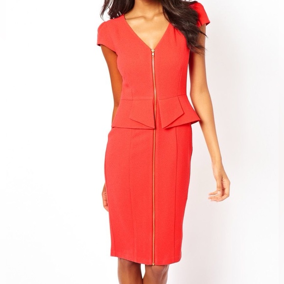 ASOS Zip Peplum Dress - Picture 1 of 5